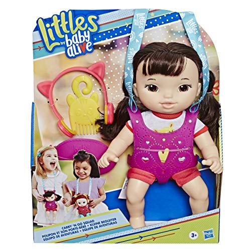 Product Cover Littles by Baby Alive, Carry 'N Go Squad, Little Iris, Black Hair Doll, Carrier, Accessories, Toy For Kids Ages 3 years & Up (Amazon Exclusive)