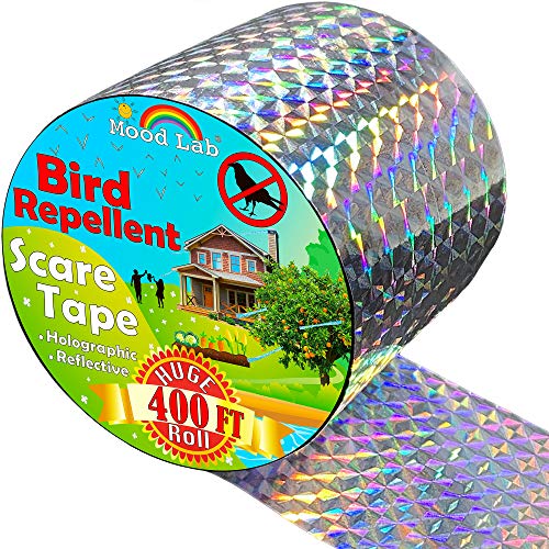 Product Cover Mood Lab Bird Deterrent Tape - 400 ft Long - Reflective Scare Tape