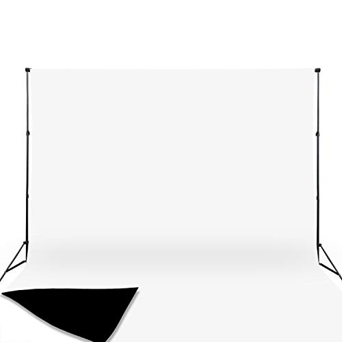 Product Cover Issuntex 6X9ft Black/White Reversible Background Reversible,Thickened Muslin Backdrop, Photo Studio,Collapsible High Density Screen for Video Photography and Television