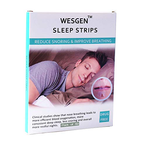Product Cover WesGen 60Pcs Sleep Strips Advanced Gentle Mouth Tape for Better Nose Breathing, Improved Nighttime Sleeping, Less Mouth Breathing, Instant Snoring Relief（ 2 Month Supply）