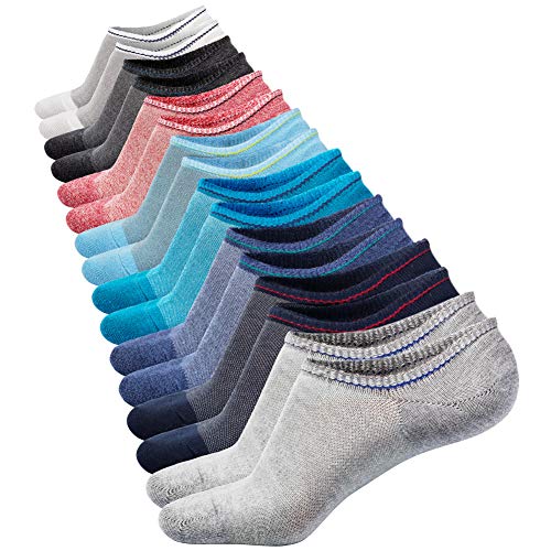 Product Cover Mens No Show Socks Men Low Cut Socks Men Low Ankle Sock Non Slip Socks for Men - Invisible Casual Cotton Mens Socks Pack Size 6-9 (8 Pairs)