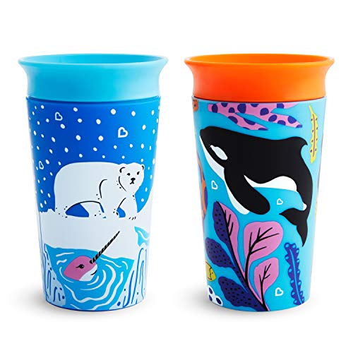 Product Cover Munchkin Miracle 360 WildLove Sippy Cup, 9 Ounce, 2 Pack, Polar Bear/Orca