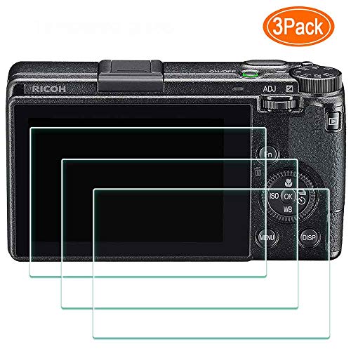 Product Cover GR III Screen Protector for Ricoh GR III Digital Camera,ULBTER 0.3mm 9H Hardness Tempered Glass Ricoh GRIII Screen Saver Edge to Edge Protection, Anti-Scrach Anti-Fingerprint Anti-Bubble [3 Pack]