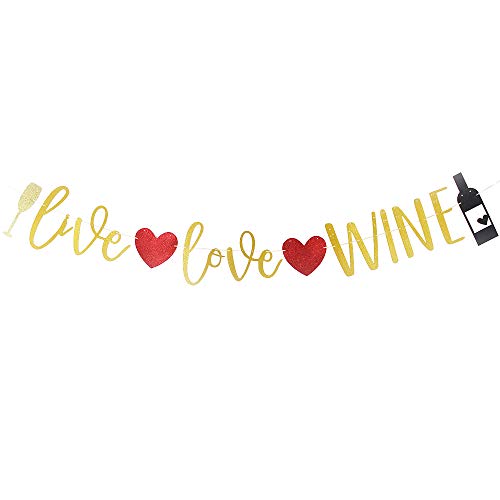 Product Cover Live Love Wine Banner Sign for Fiesta Themed Retirement Wedding Anniversary Party Decorations Party Suppliers