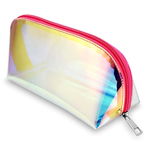 Product Cover Cambond Holographic Makeup Bag Clear Cosmetic Bag Organizer Large Capacity Iridescent Makeup Pouch Clear Toiletry Pouch Hologram Clutch Cosmetic Pouch for Women