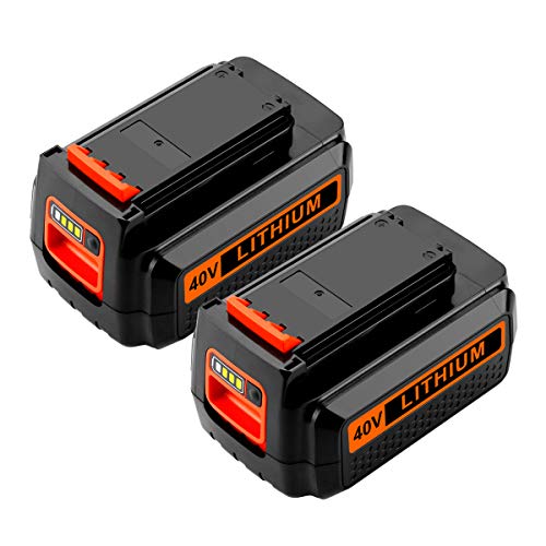 Product Cover Energup 2500mAh 40 Volt MAX Replacement Battery for Black&Decker LBX2040 LBX36 LBXR36 LBXR2036 Black and Decker 40V Lithium Ion Batteries (2 Pack)