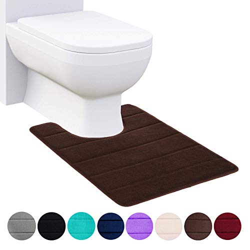 Product Cover Buganda Memory Foam Contour Toilet Bath Rug, U-Shaped Non Slip Absorbent Thick Soft Washable Bathroom Rugs, Floor Carpet Bath Mat for Bathroom Sink Toilet (20