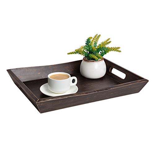Product Cover EZDC Wooden Tray, Coffee Table Tray, Ottoman Tray Dark Brown 16 x 12