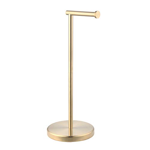 Product Cover KES Gold Toilet Paper Holder Free Standing SUS 304 Stainless Steel Rustproof Pedestal Lavatory Tissue Roll Holder Floor Stand Modern Brushed Brass Finish, BPH283S1-BZ