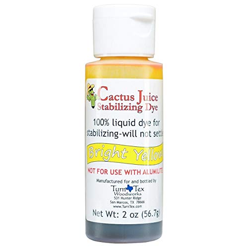 Product Cover Bright Yellow Cactus Juice Stabilizing Dye 2 oz net Weight by TurnTex Woodworks