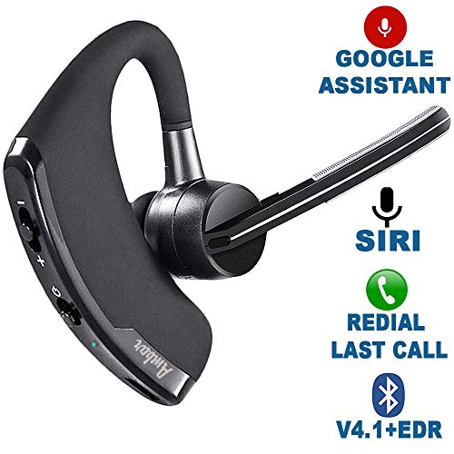 Product Cover Wireless Bluetooth Headset with Mic - V4.1+EDR Wireless Bluetooth Earpiece, 48+ Work Hrs, 200+ Standby Hrs, for Professionals, Office, Driving, Compatible with Android, iPhone, Noise Cancelling