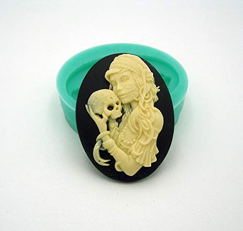 Product Cover Findings Stop Brand Silicone Mold Mother and Child Skeleton Cameo Flexible for Crafts, Jewelry, Resin, Scrapbooking, Polymer Clay
