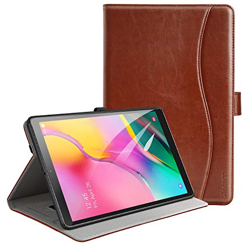 Product Cover ZtotopCase for Samsung Galaxy Tab A 10.1 Inch Tablet 2019(SM-T510/T515), PU Leather Folding Stand Folio Cover with Pen Holder, Card Pocket and Multiple Viewing Angles,Brown