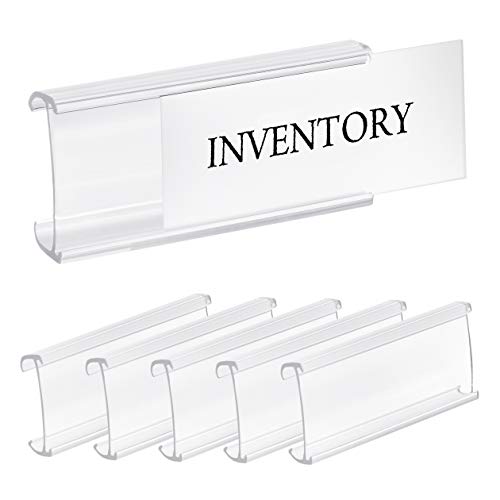 Product Cover Pack of 25 - Clear Butyrate Plastic Wire Shelf Label Holder, Sign and Ticket Holder, (Fits Metro and Nexel 1-1/4