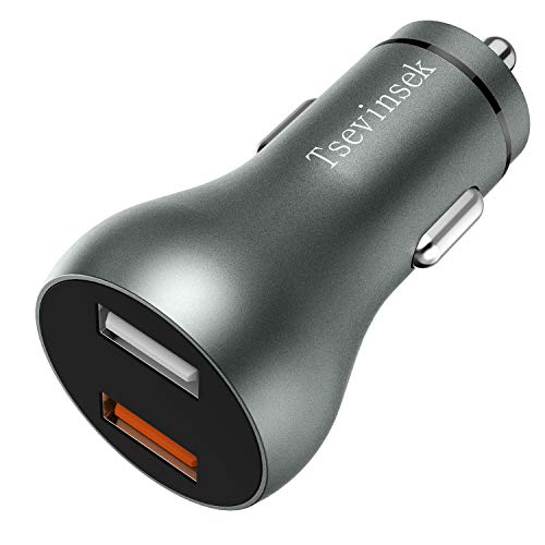 Product Cover Tsevinsek Fast USB Car Charger Quick Charge 3.0 30W 5.4A Fast Charging Adapter for Samsung Galaxy S10/S9/S8/S7/Plus, Note 9/Note 8, iPhone Xs/XS Max/XR/X / 8/7/ 6/ Plus, Google Pixel and More Phones