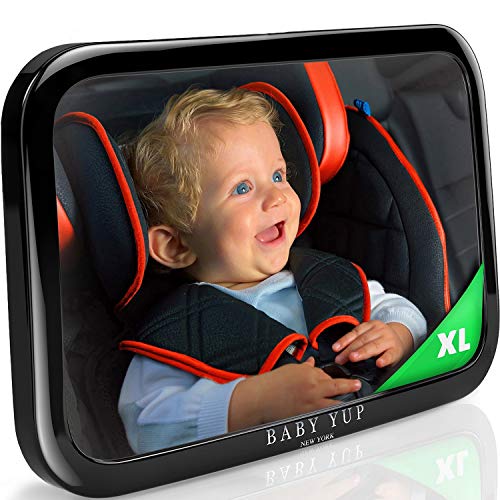 Product Cover Baby Car Mirror for Rear Facing Car Seat - Fully Adjustable, Shatterproof, And Built To Stay In Place - Best Extra Large Back Seat Car Baby Mirror To Check On Your Baby While Driving
