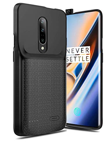 Product Cover NEWDERY OnePlus 7 Pro Battery Case, 4700mAh Slim Extended Charger Case with TPU Raised Bezels, Rechargeable Charging Case Compatible OnePlus 7 Pro Smartphone 2019 Release