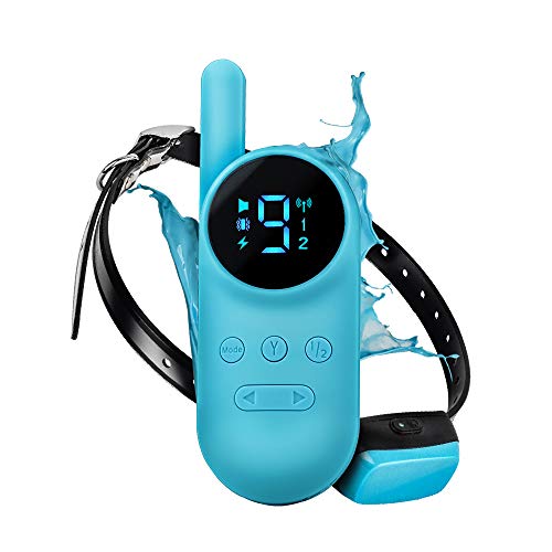 Product Cover zhyUS Shock Collar for Dogs, Wonderfulday Waterproof Dog Training Collar with Beep & Vibration and Shock Modes, Dog Shock Collar with Remote 1000ft Range for Small, Medium or Large Dogs（Blue）