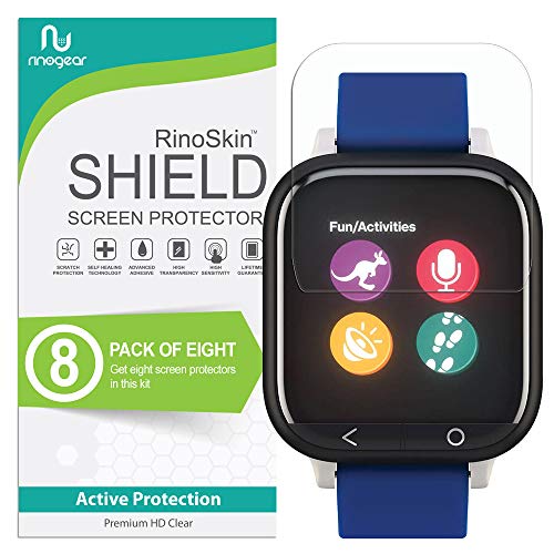 Product Cover (8-Pack) RinoGear Screen Protector for Verizon GizmoWatch Case Friendly Verizon GizmoWatch Screen Protector Accessory Clear Film