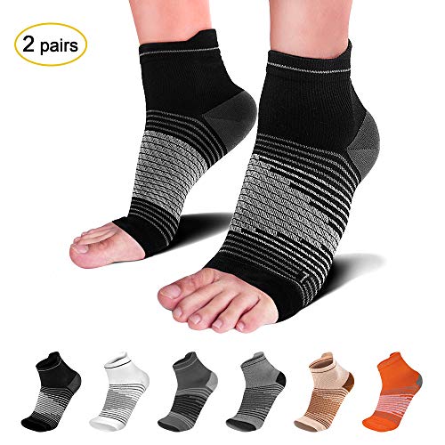 Product Cover PAPLUS Compression Socks Plantar Fasciitis (2 Pairs) with Arch Support for Women & Men, Heel Compression Sleeve. Relieves Joint Pain, Heel Spur, Sprains, Swelling. Black L