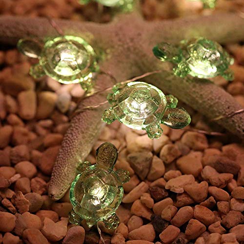 Product Cover HDNICE Turtle Decorative String Lights 13 Ft 40 LED Weatherproof Battery Operated 8 Modes Turtle Fairy Lights for Holiday Weddings Bedrooms Party Decorations with Remote and Timer (Warm White)