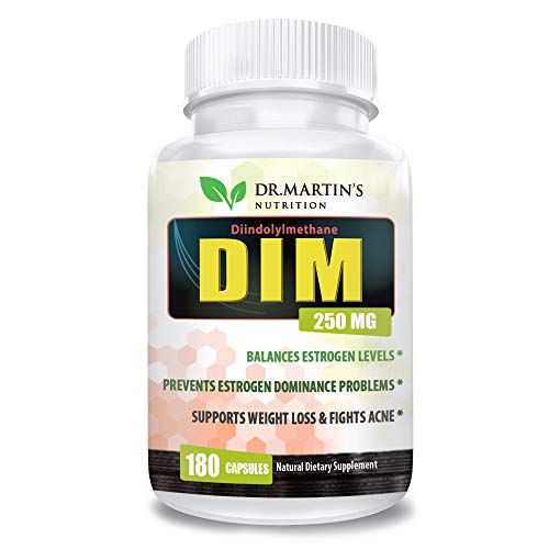 Product Cover Premium DIM Supplement with 6 Months Supply of 250mg Diindolylmethane Plus 10mg Bioperine. for Estrogen Balance, Hormone Menopause Relief, Treating Acne, PCOS & Bodybuilding  