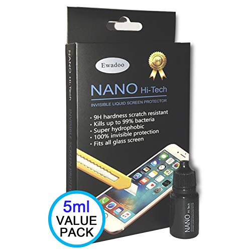 Product Cover Nano Liquid Glass Screen Protector Invisible First Defense Cell Phone Armor 9H Universal Wipe On Screen Protector Compatible with iPhone X/XR/ 8 Plus/Galaxy Note 8 S8 S9 (Upgrade Version)