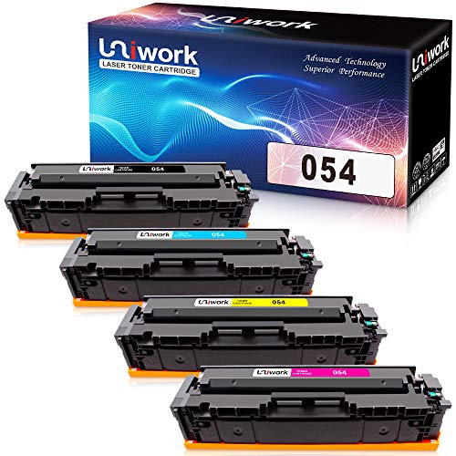 Product Cover Uniwork Compatible Toner Cartridge Replacement for Canon 054 Cartridge 054 CRG-054 use for Color Image CLASS MF644Cdw MF642Cdw MF640C LBP622Cdw LBP620 Printer (1 Black, 1 Cyan, 1 Magenta, 1 Yellow)