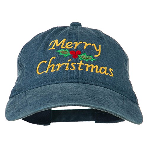 Product Cover e4Hats.com Merry Christmas Mistletoe Embroidered Washed Dyed Cap