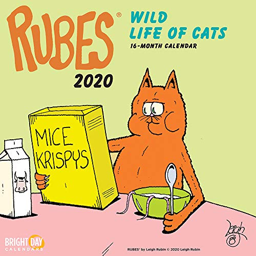 Product Cover 2020 Rubes Wild Life of Cats Wall Calendar by Bright Day, 16 Month 12 x 12 Inch, Funny Novelty Comic Strip Animal Cat Dog Feline