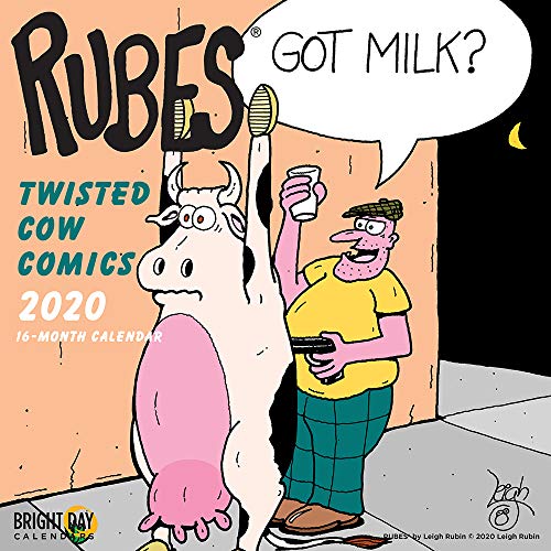 Product Cover 2020 Rubes Twisted Cow Wall Calendar by Bright Day, 16 Month 12 x 12 Inch, Funny Novelty Comic Strip Animal Cat Dog