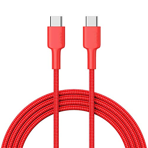 Product Cover AUKEY USB C Cable USB C to USB C Cable 6.6ft Nylon Aramid Fiber USB C Charging Cable 60W Compatible with Samsung Galxy Note 9/ S9/S9 Plus/S8 Plus, Google Pixel 3A/3A XL/3/3 XL, MacBook and More