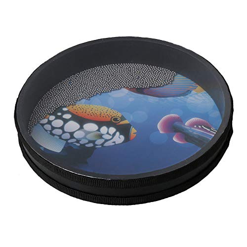 Product Cover Yibuy Wave Bead Ocean Drum Percussion Toy with Fish Patton 10 inch