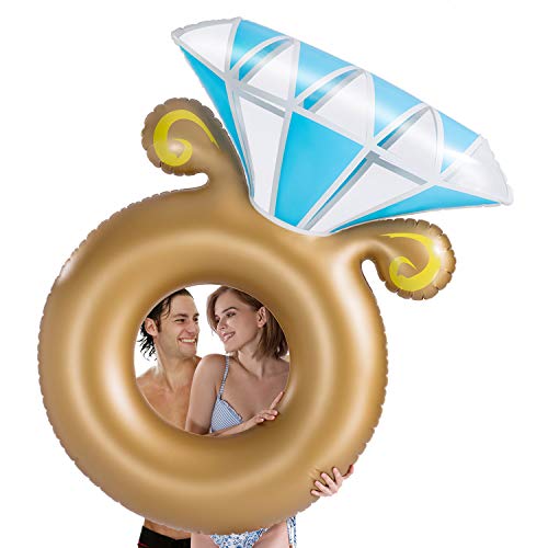 Product Cover Tobeape Inflatable Diamond Ring Pool Float, Engagement Ring Bachelorette Party Decorations Toys, Outdoor Water Lounge Summer Beach Swimming Pool Floats for Adults Kids