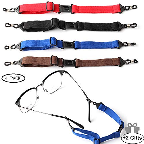 Product Cover 4 Pcs Adjustable Sunglasses Strap, Eyeglass Holder, Sports Universal Safety Eyewear Retainer, Anti slip Glasses Cord, Chain, Necklace, Lanyards