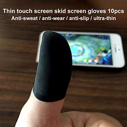 Product Cover Howardee 10Pcs Mobile Finger Sleeve Touchscreen Game Controller Sweatproof Gloves for Phone Gaming