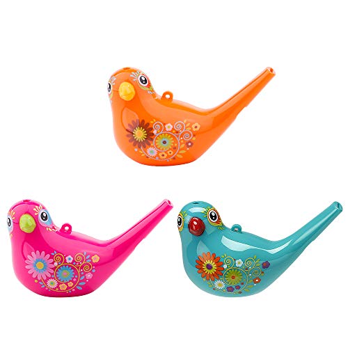 Product Cover Comtrue Bird Call Toy Whistle for Kids, Water & Bath Play Fun, Beautifull, Cute, Safe, Upgrade Version, Orange, Rose and Cyan