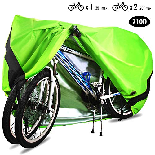 Product Cover Bike Cover, 210D Heavy Duty Outdoor Waterproof Bicycle Covers UV Dust Sun Wind Proof with Lock Hole Protection for Mountain Road Bikes (Green)
