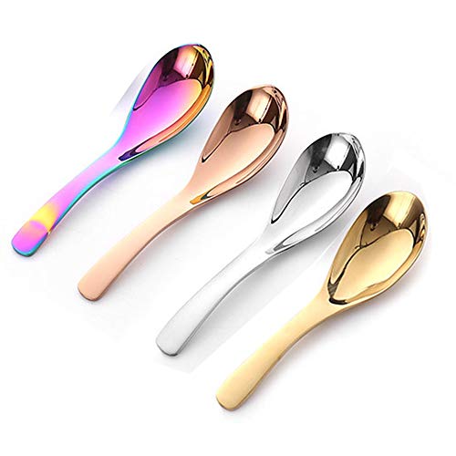 Product Cover Choary Thick Heavy-weight Soup Spoons, Stainless Steel Soup Spoons, Table Spoons, Set of 4(rainbow/rose gold/gold/silver)