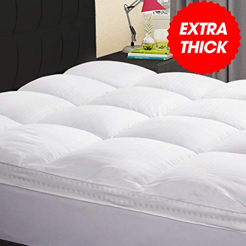Product Cover KARRISM Extra Thick Mattress Topper(King), Cooling Mattress Pad Cover Topper, 400TC Cotton Pillow Top (8-21Inch Deep Pocket)