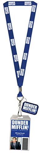 Product Cover The Office Dunder Mifflin Costume Lanyard Dwight or Michael Clear ID Badge Holder