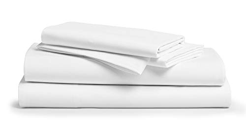 Product Cover Mayfair Linen 100% Egyptian Cotton Sheet White Queen Flat Sheet 800 Thread Count Long Staple Cotton, Sateen Weave for Soft and Silky Feel with 4