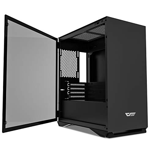 Product Cover darkFlash Micro ATX Mini ITX Tower MicroATX Computer Case with Magnetic Design Wide Open Door Opening Tempered Glass Swing Type Side Panel (DLM22 Black)
