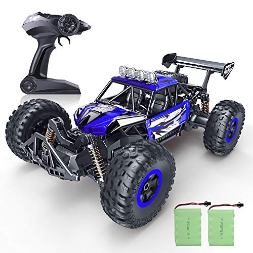 Product Cover RC Car, SPESXFUN Newest 2.4 Ghz High Speed Remote Control Car 1/16 Scale Off Road RC Trucks with Two Rechargeable Batteries, Racing Toy Car for All Adults & Kids(Blue)