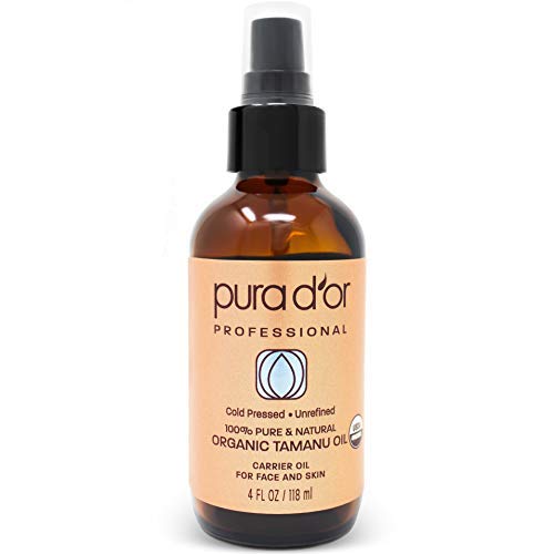 Product Cover PURA D'OR Tamanu Oil (4oz / 118mL) USDA Organic Certified 100% Pure Natural Hexane Free Premium Grade Moisturizer - Helps Reduce Appearance of Scars from Psoriasis, Eczema & Acne (Packaging may vary)