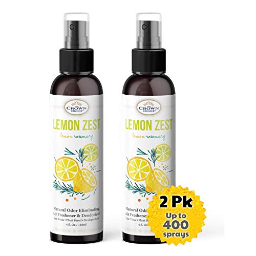 Product Cover Natural Room Spray Mist Eliminates Odors (Lemon Zest 2PK) | Alcohol Free Soothing Aromatherapy Mist | Natural Room and Body Mist, Pillow and Linen Mist, Essential Oil Spray