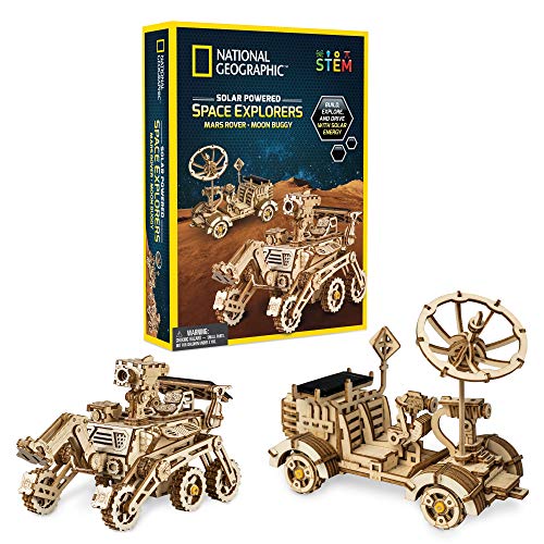 Product Cover NATIONAL GEOGRAPHIC Solar Space Explorers - DIY Moon Buggy and Mars Rover Model Kit, Each Powered by a Solar Panel, Great STEM Toy for Girls and Boys Interested in Outer Space and Engineering