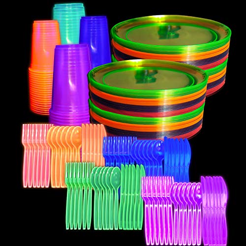 Product Cover Neon Black Light Party Supplies Set Serves 80 Guests 9