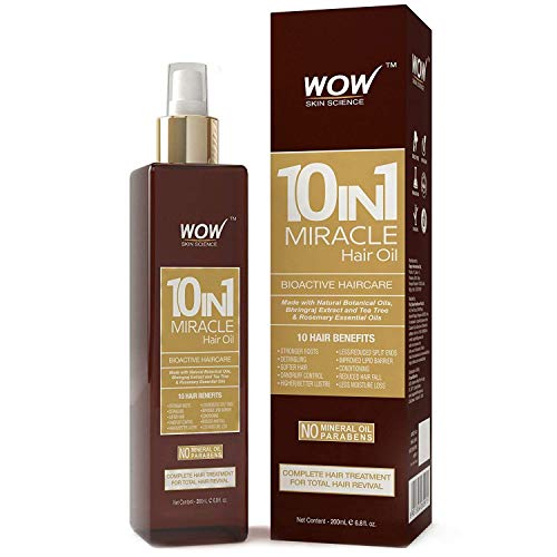 Product Cover WOW Miracle Hair Oil - Reduce Hair Loss, Split Ends, Dandruff - Smooth, Thick Hair - Boost Hair Growth & Stronger Roots - Deep Clean For Healthy Scalp - All Hair Types, Adults & Children - 200 mL