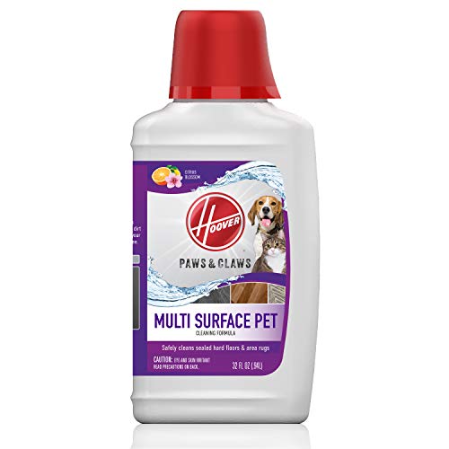 Product Cover Hoover Paws & Claws Multi Surface Floor Cleaner, Concentrated Pet Cleaning Solution for FloorMate Machines, 32oz Formula, AH30429, White